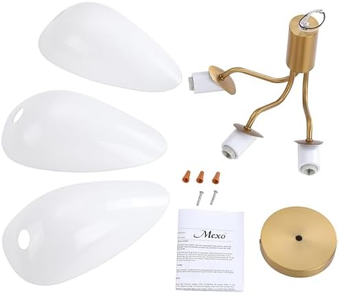 MEXO Modern Gold 3-Light Semi Flush Mount Ceiling Light