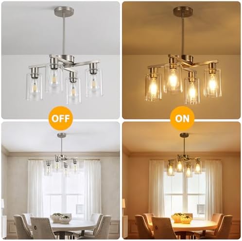 4-Light Brushed Nickel Chandelier