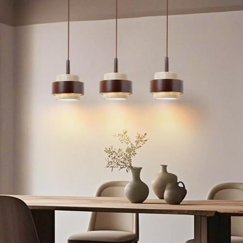 Modern Vintage Yellow Travertine Pendant Light, Adjustable Height
