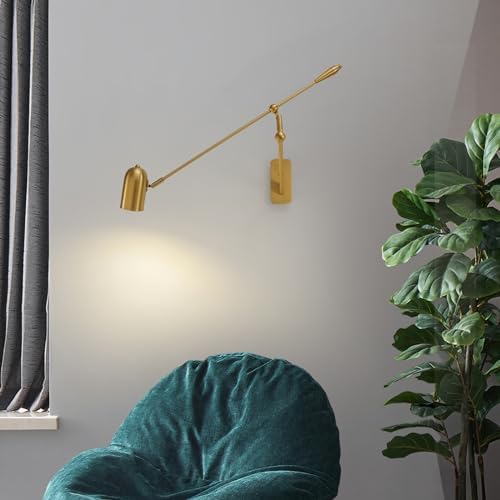 Adjustable Directional Plug-In Wall Sconce, Long Arm