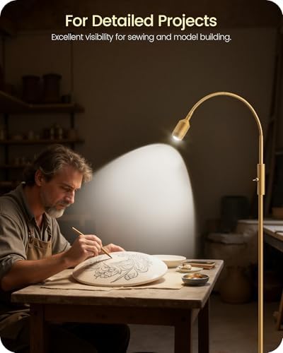 Reading Floor Lamp, 74.2" Tall, 360° Flexible Gooseneck