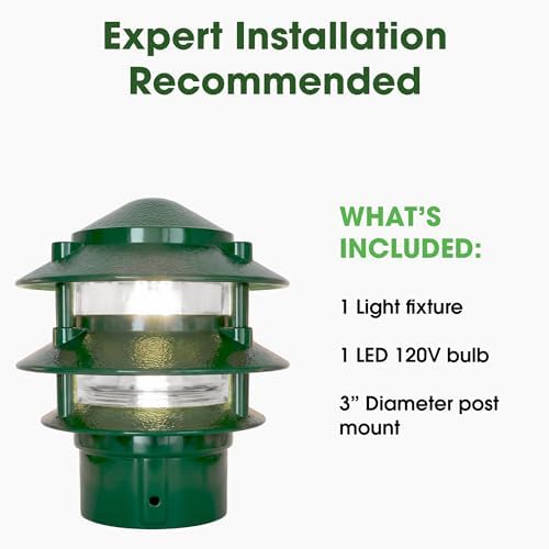 Greenfield PL3TPBLEDG LED 3-Tier Pathlight, Green