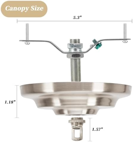 Light Fixture Canopy Kit, 5.3 Inches, 5.9 Feet Chain