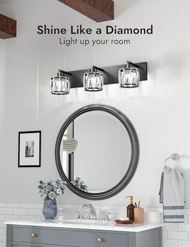 VOLISUN 3-Light Matte Black Vanity Light