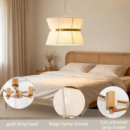 18'' 3-Light Boho Rattan Pendant Light