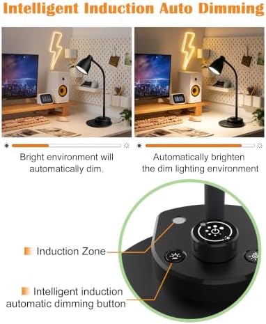 BOHON Dimmable LED Desk Lamp, Black