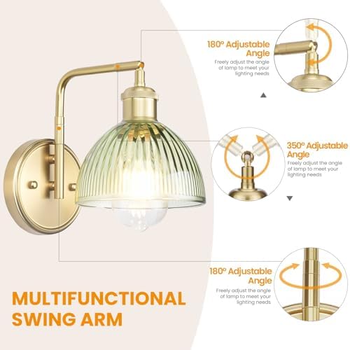 Swing Arm Wall Sconce, Gold