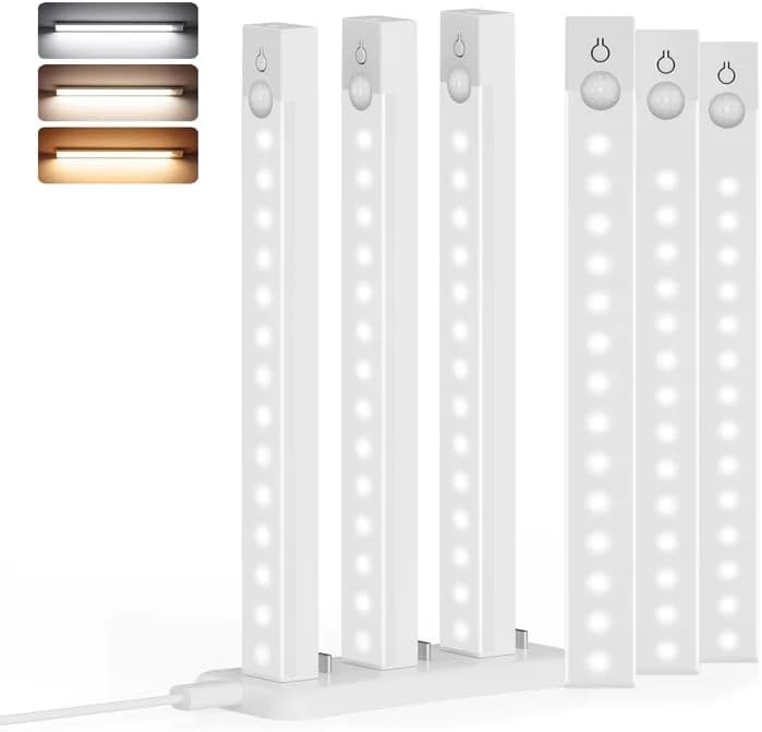 8Inch Under Cabinet Lighting Rechargeable with Charge Station, 6Pack