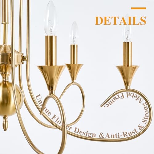 Modern Farmhouse 6-Light Gold Candle Chandelier