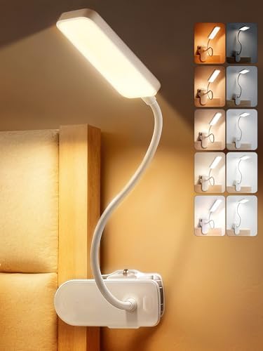 Clip-on Reading Lamp, 9 Brightness, 5 Colors