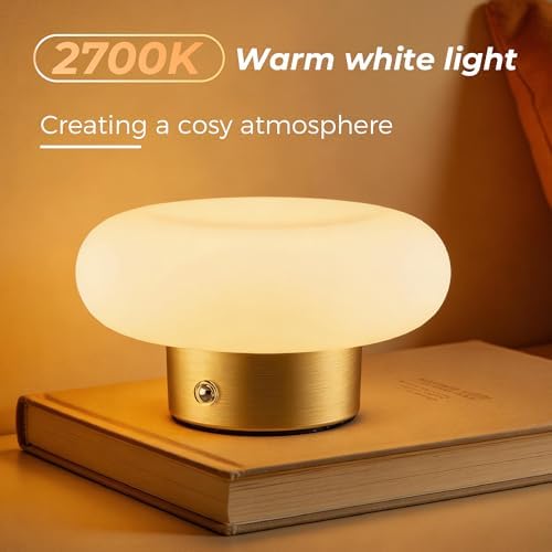 Cordless Rechargeable Table Lamp, 2700K, Gold