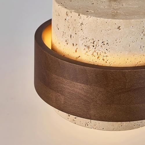 Vintage Natural Stone Pendant Light, Walnut