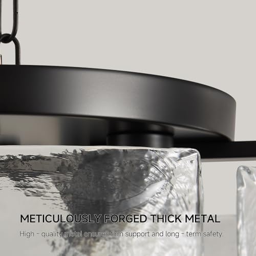 17.7" Modern Black Dining Chandelier