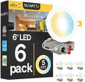NUWATT Canless Recessed Lighting 6 Inch, 2700K-5000K, Dimmable, ETL