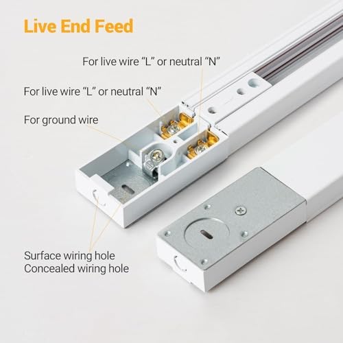 VANoopee 10FT H Track Lighting Rails, White