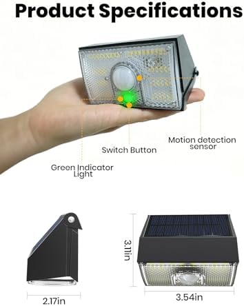 SOTTLOT Solar Fence Lights, 2 Pack, 3000K 4000K
