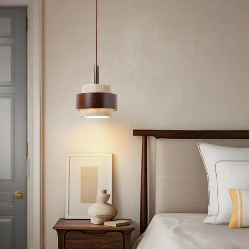 Modern Vintage Yellow Travertine Pendant Light, Adjustable Height