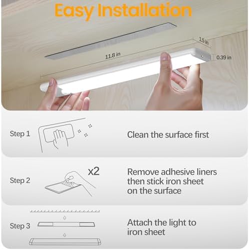 11.8 inch Motion Sensor Under Cabinet Light, 5 Pack