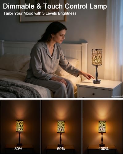 UMEXUS Cordless Rechargeable Table Lamp, Vintage Bronze