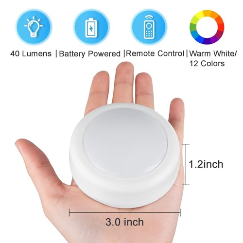 BLS RGB Battery Puck Lights — White, 6-Pack - view 3