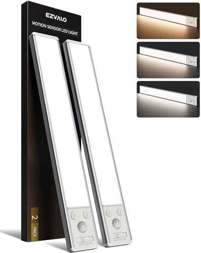 EZVALO Rechargeable Motion Sensor Under Cabinet Lights, 2 Pack