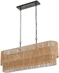 42” Boho 2-Layer Rattan Pendant Chandelier