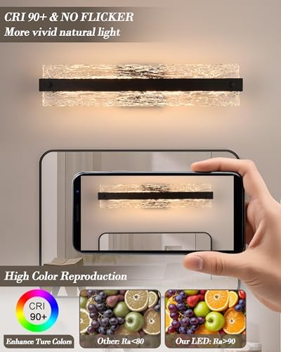 Modern LED Bathroom Vanity Light Fixture, Matte Black