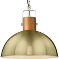 ELYONA 16" Rubber Wood Dome Pendant Light
