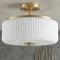 3-Light Gold Semi Flush Mount Ceiling Light