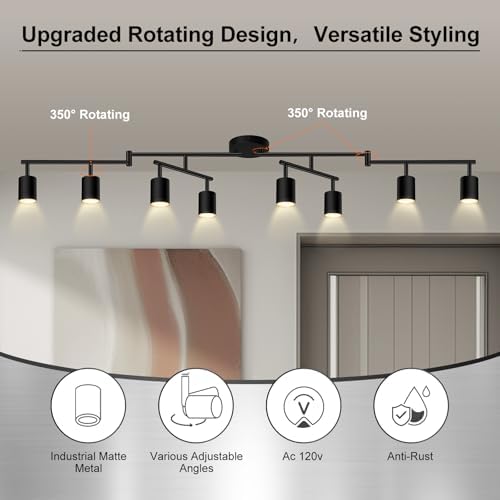 AUQUEE 8-Light LED Track Lighting Fixtures, Black