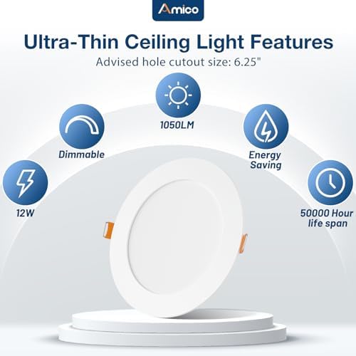Amico 36 Pack 6 Inch 5CCT Ultra-Thin LED Recessed Light