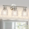 3-Light Bathroom Light Fixtures, Brushed Nickel Vanity Lights Over