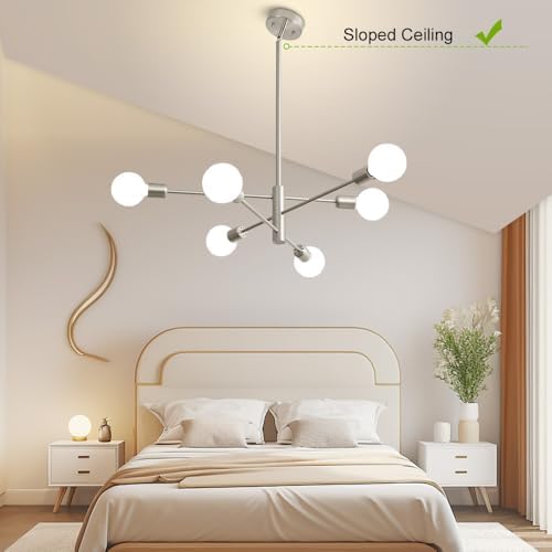 Brushed Nickel 6-Light Modern Chandelier