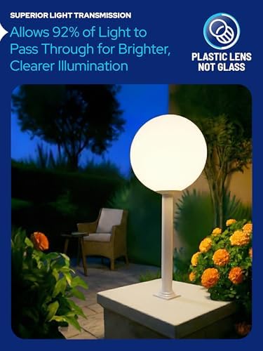 KASTLITE 18" White Acrylic Globe Post Light