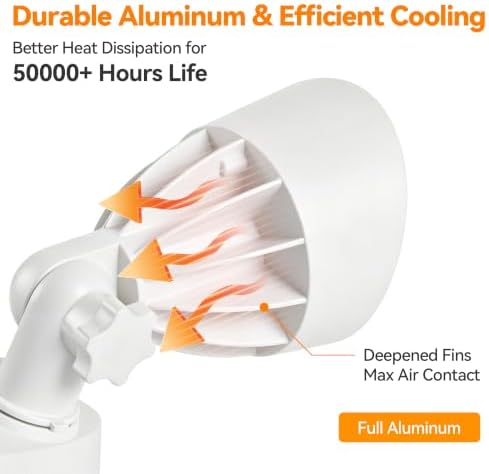 45W Outdoor Dual-Head LED Flood Light, 5000K White