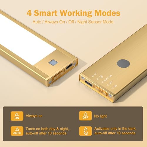 V4light Motion Sensor Cabinet Light, Rechargeable, 2-Pack, 9in