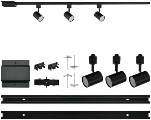 Amped Collection 3-Light 48in LED Track Lighting Kit, Black
