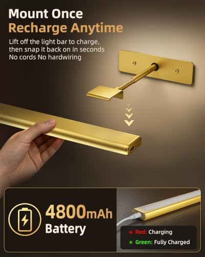 EZVALO Gold LED Picture Light, 16''