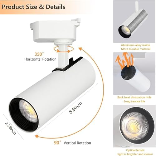 H Type LED White Track Lighting Heads Kit