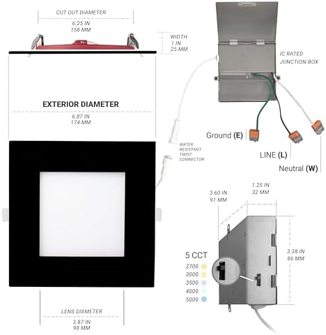 NUWATT 12 Pack 6 Inch LED Wafer Lights