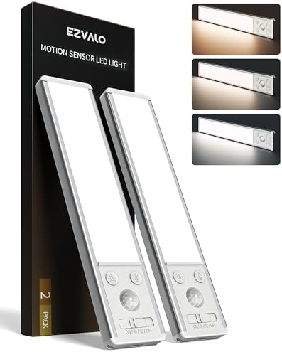 EZVALO 8-Inch Rechargeable Motion Sensor Lights, 2 Pack