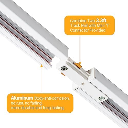 VANoopee 6.6FT H Track Lighting Rails Kit, White