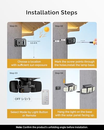 Brightown Solar Flood Lights, 2 Pack, Motion Sensor