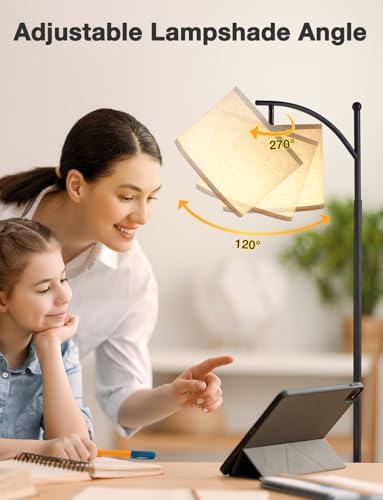 Ambimall 60" Modern Floor Lamp with Beige Shade