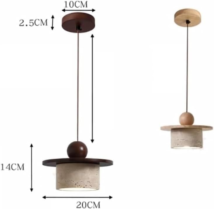 Modern Industrial Height Adjustable Pendent Light Walnut Color