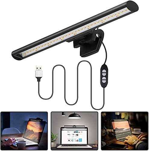 LED Laptop Monitor Lamp, 3 Colors, 10 Brightness Levels