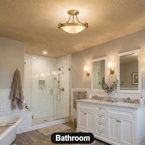 Bektas 16 inch Gold Semi Flush Mount Ceiling Light