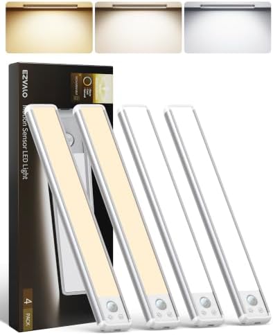 EZVALO 4-Pack 12-Inch Motion Sensor Under Cabinet Lights