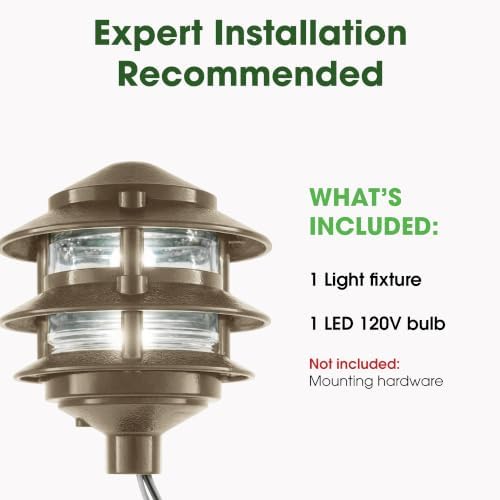 Greenfield 120V 3-Tier LED Outdoor Pathway Light, Bronze
