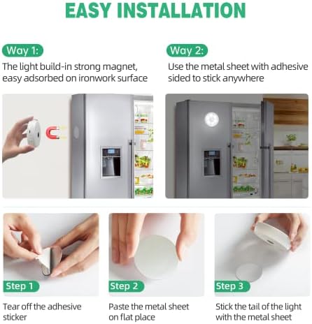 Lightbiz Wireless Motion Sensor Puck Lights, 3 Pack